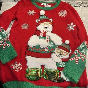 99 Jane Street Women’s Medium Polar Bear Christmas Sweater NEW